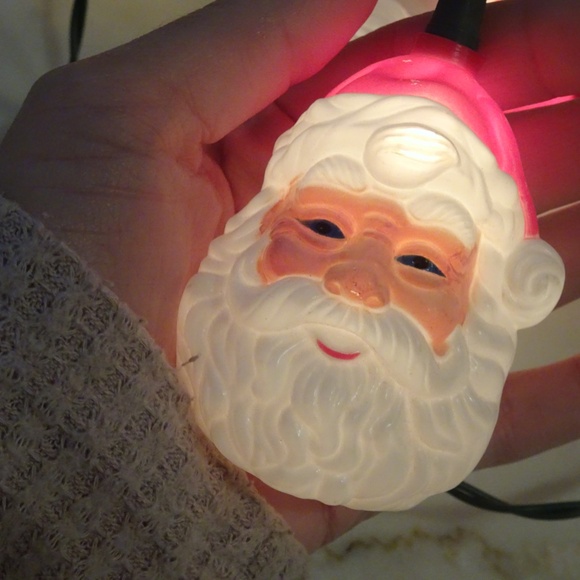 Vintage 90s Santa Claus Blow Mold String Lights Nostalgic Retro Christmas Decor - Picture 4 of 8